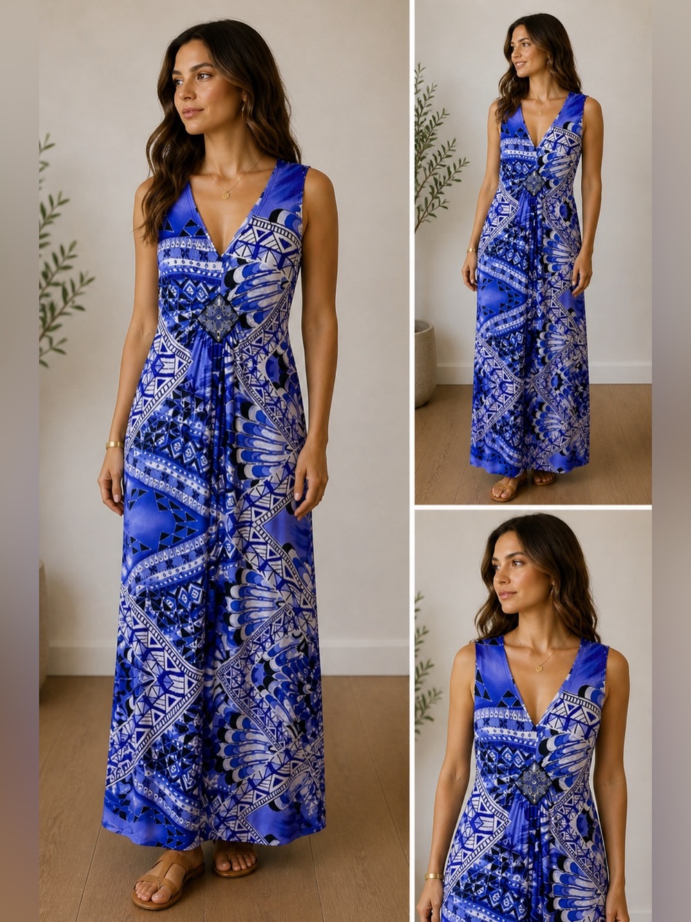 Brochure Romantic Summer Sleeveless Embellished Dress